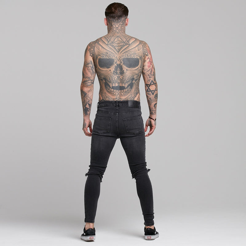 Father Sons Stretch Washed Black Ripped Tapered Ankle Skinny Jeans - FSH227