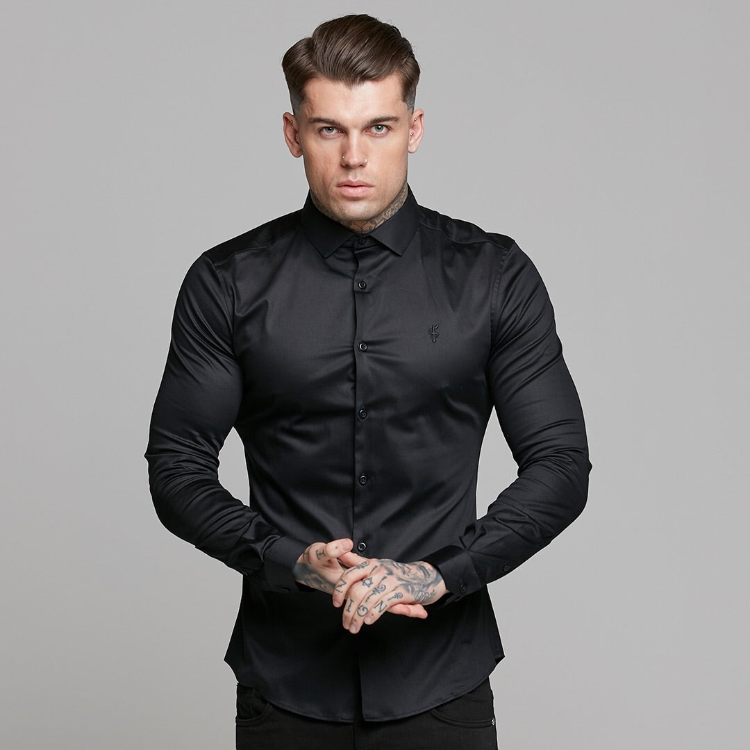 Slim Sateen Classic Black Long Sleeve - FS545