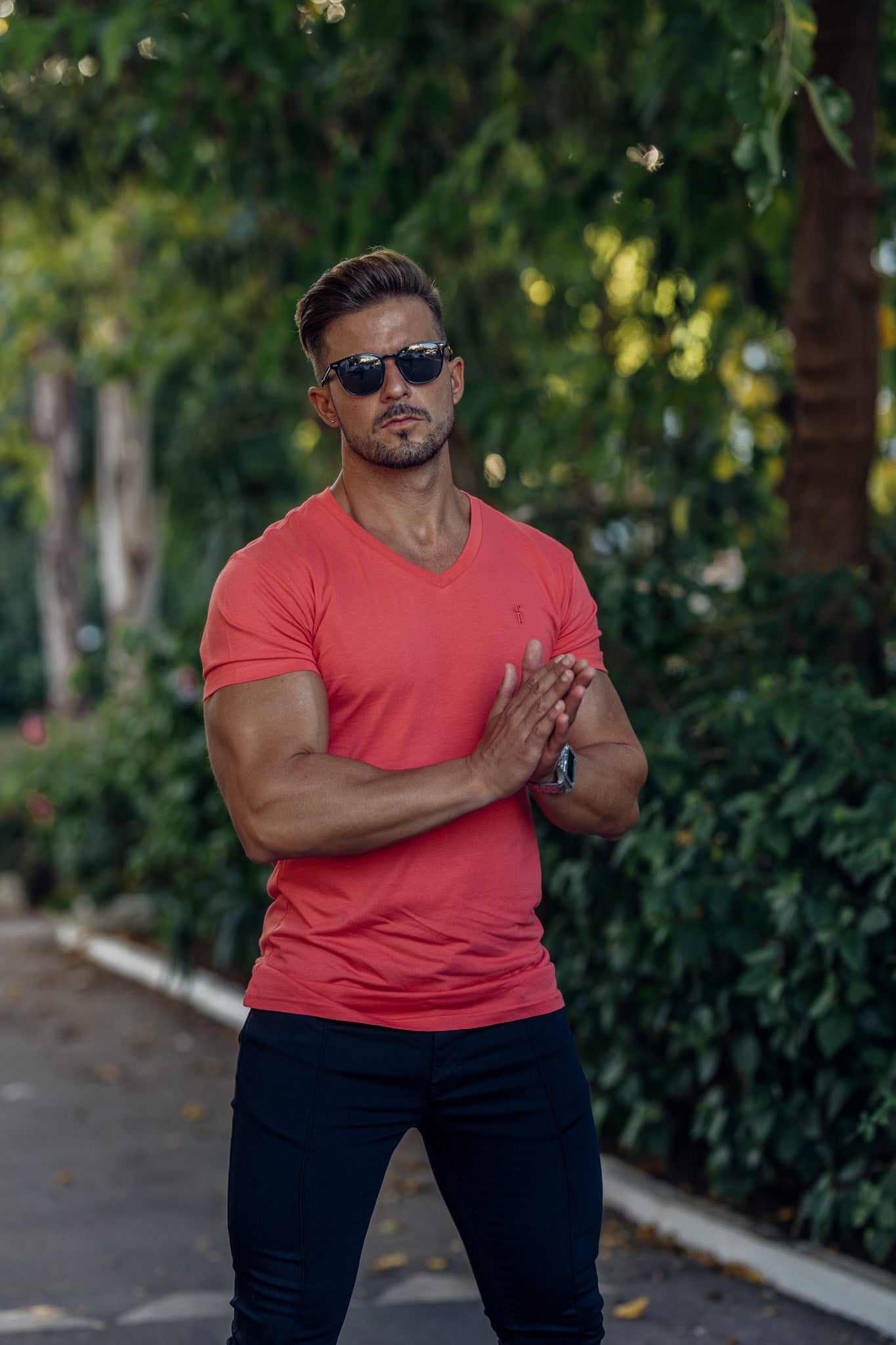 Classic Coral V Neck - FSH763