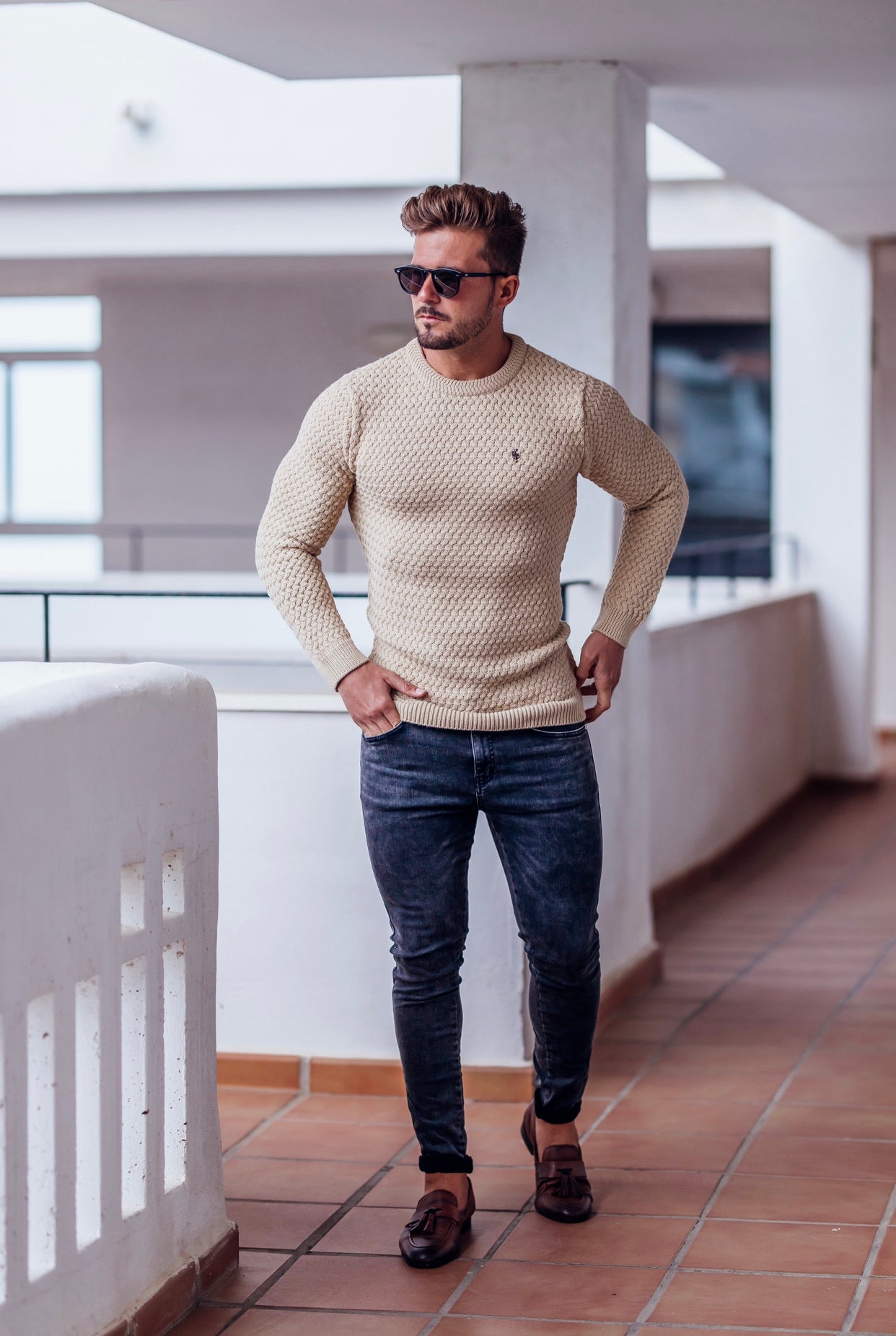 Slim Stretch Ultra Tapered Ankle Light Blue Jeans