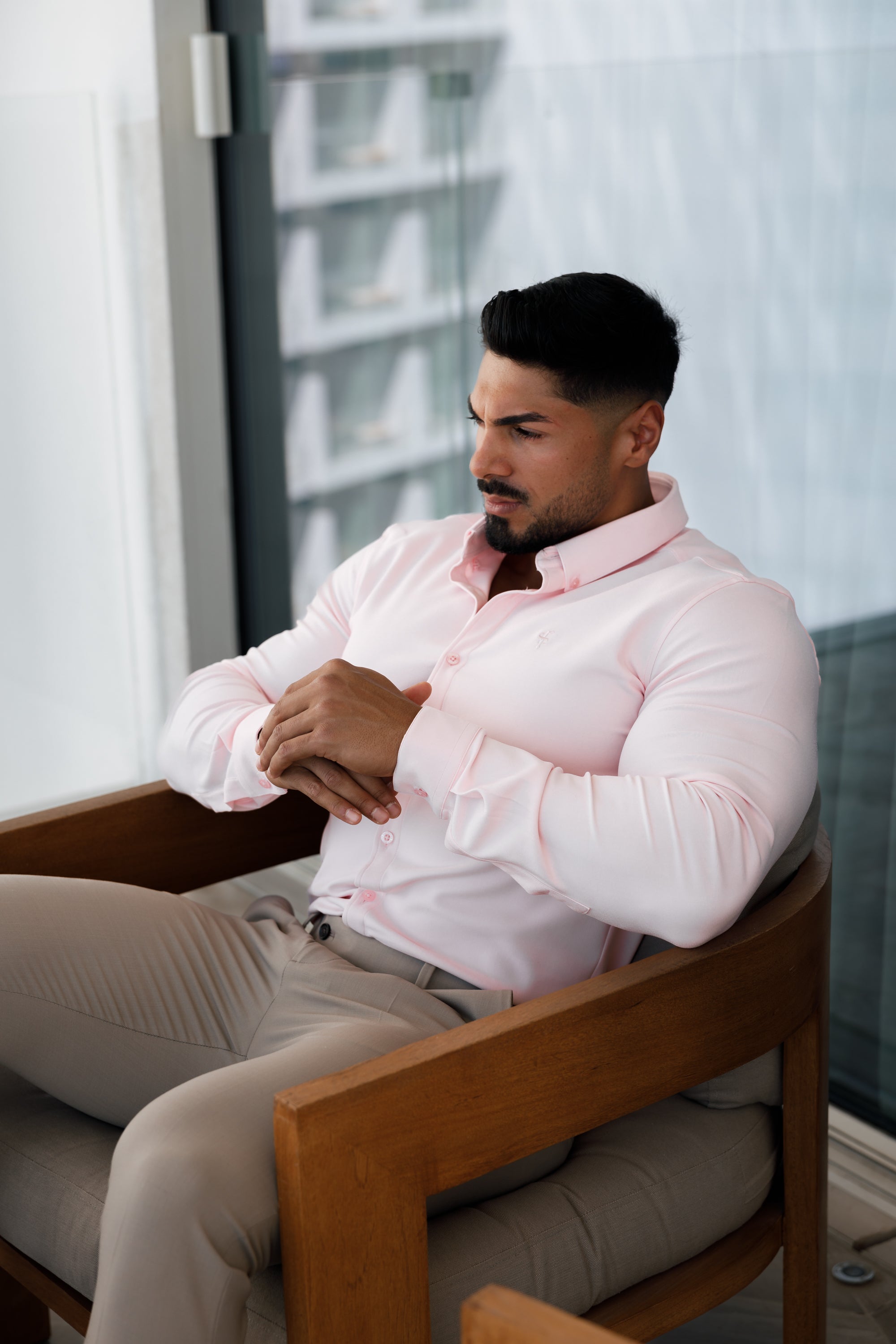 Super Slim Scuba Pink Long Sleeve Stretch - FS880