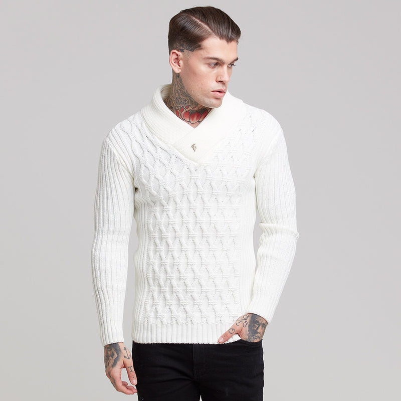 Father Sons Chunky Cable Knit Cream Sweater - FSJ001