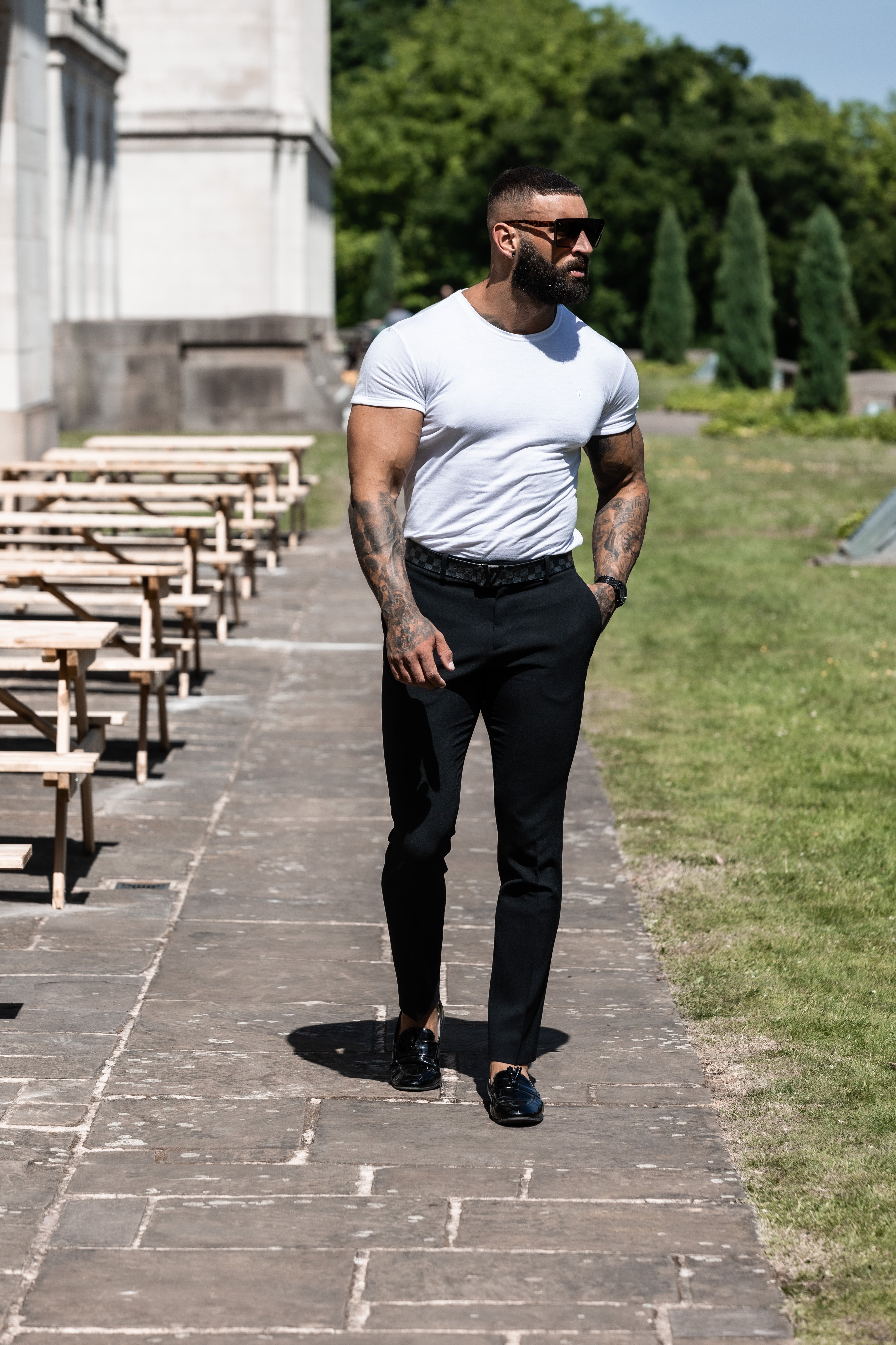 Father Sons Relaxed Formal Black Stretch Pants - FSTR001 RELAXED