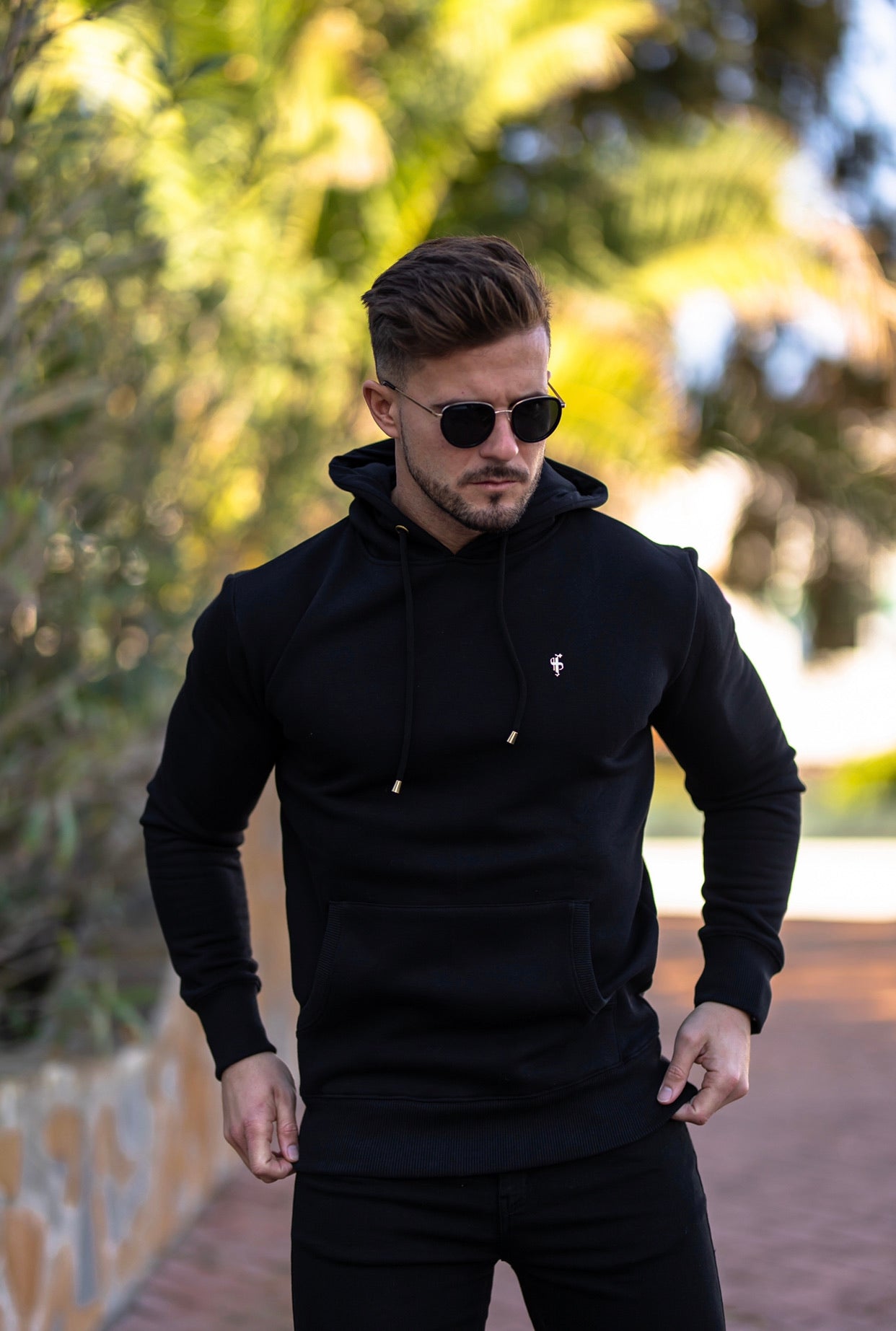 Black & Gold Overhead Hoodie Jumper