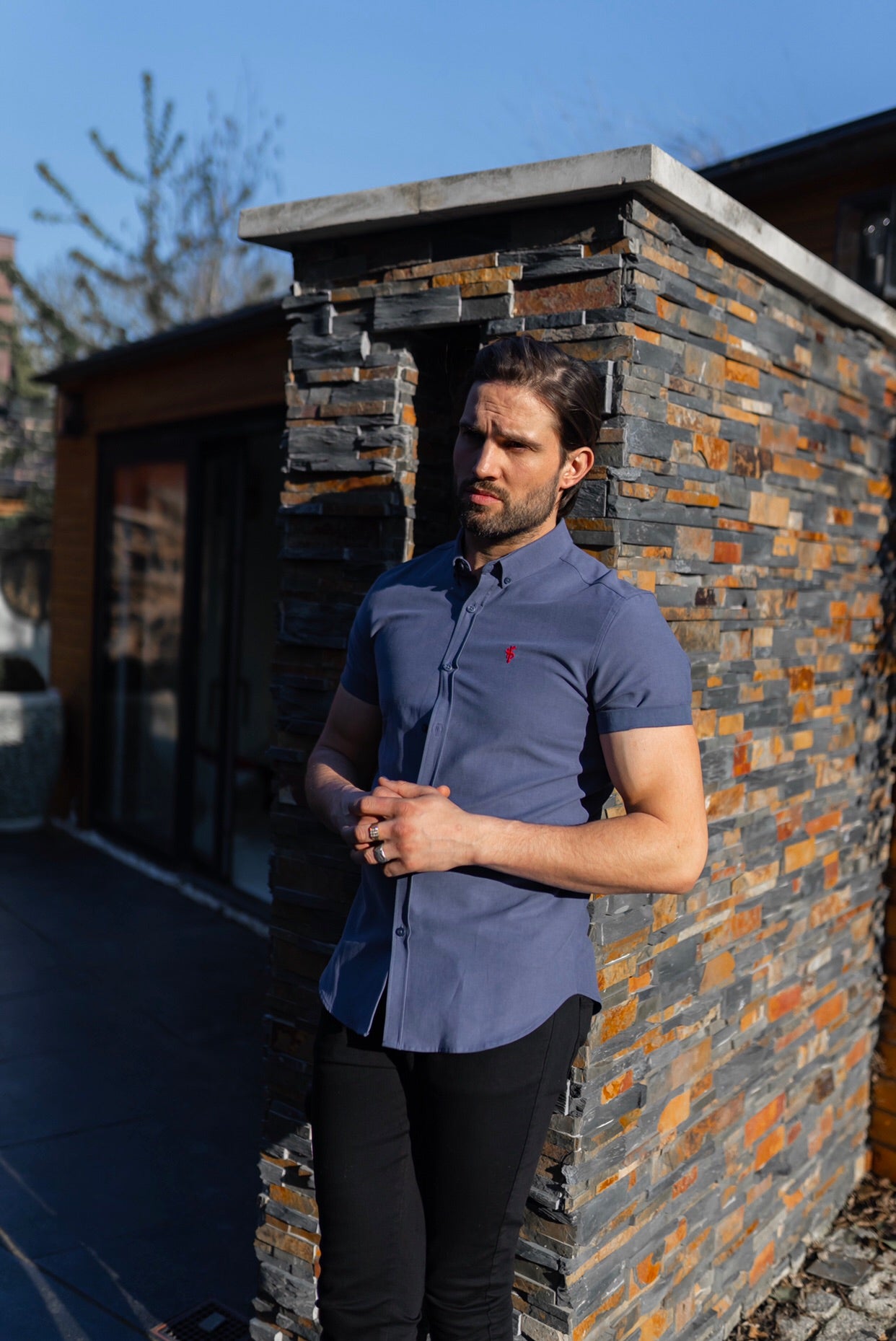 Classic Blue Lyocell Short Sleeve (Red Emblem) - FS470 (LAST CHANCE)