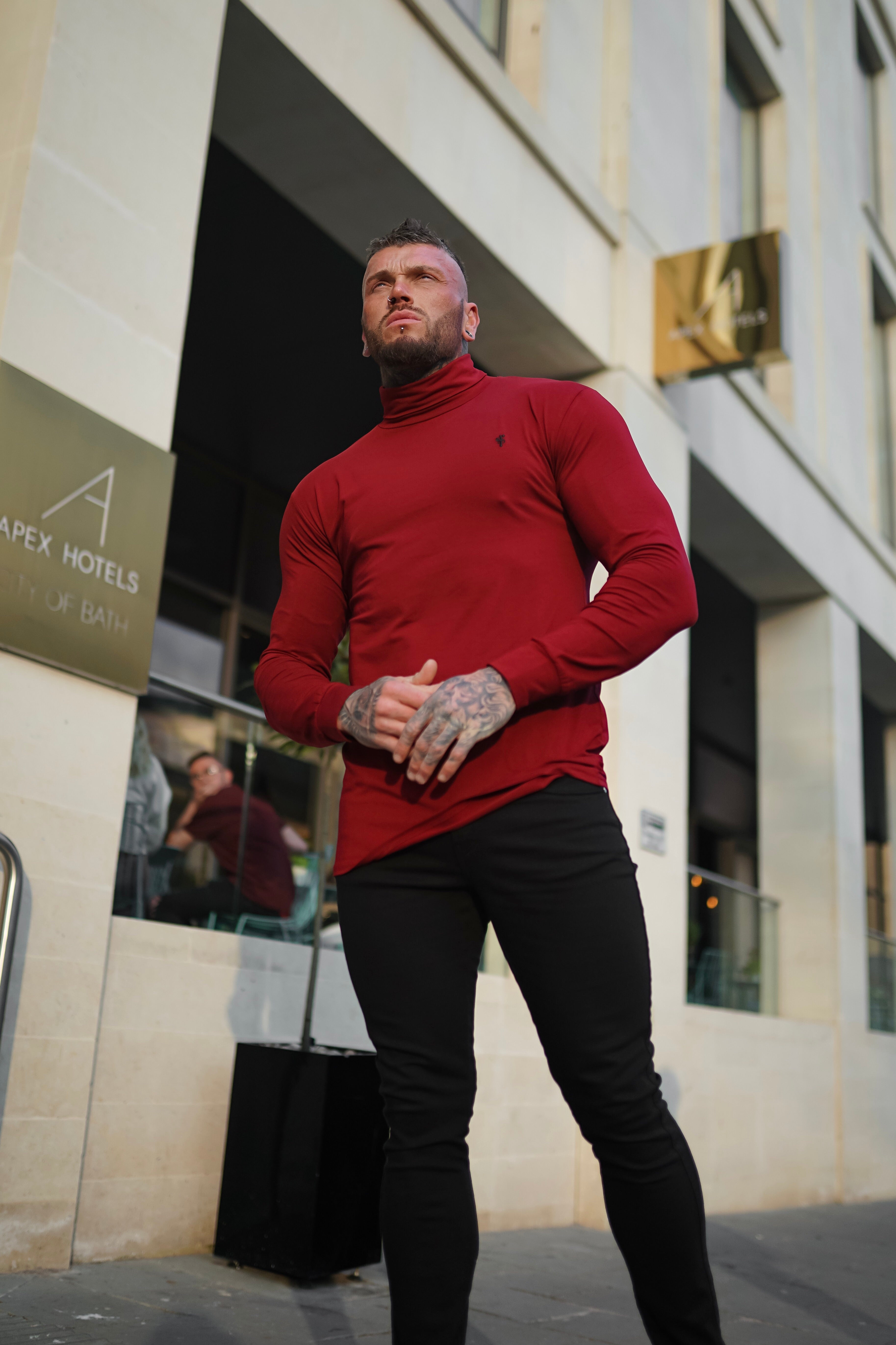 Classic Oxblood Stretch Roll Neck  - FSH304