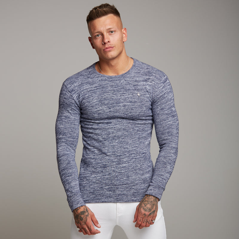 Father Sons Classic Blue/White Two Tone Super Slim Sweater - FSH155