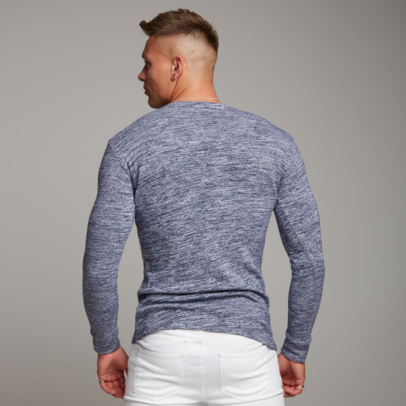 Father Sons Classic Blue/White Two Tone Super Slim Sweater - FSH155