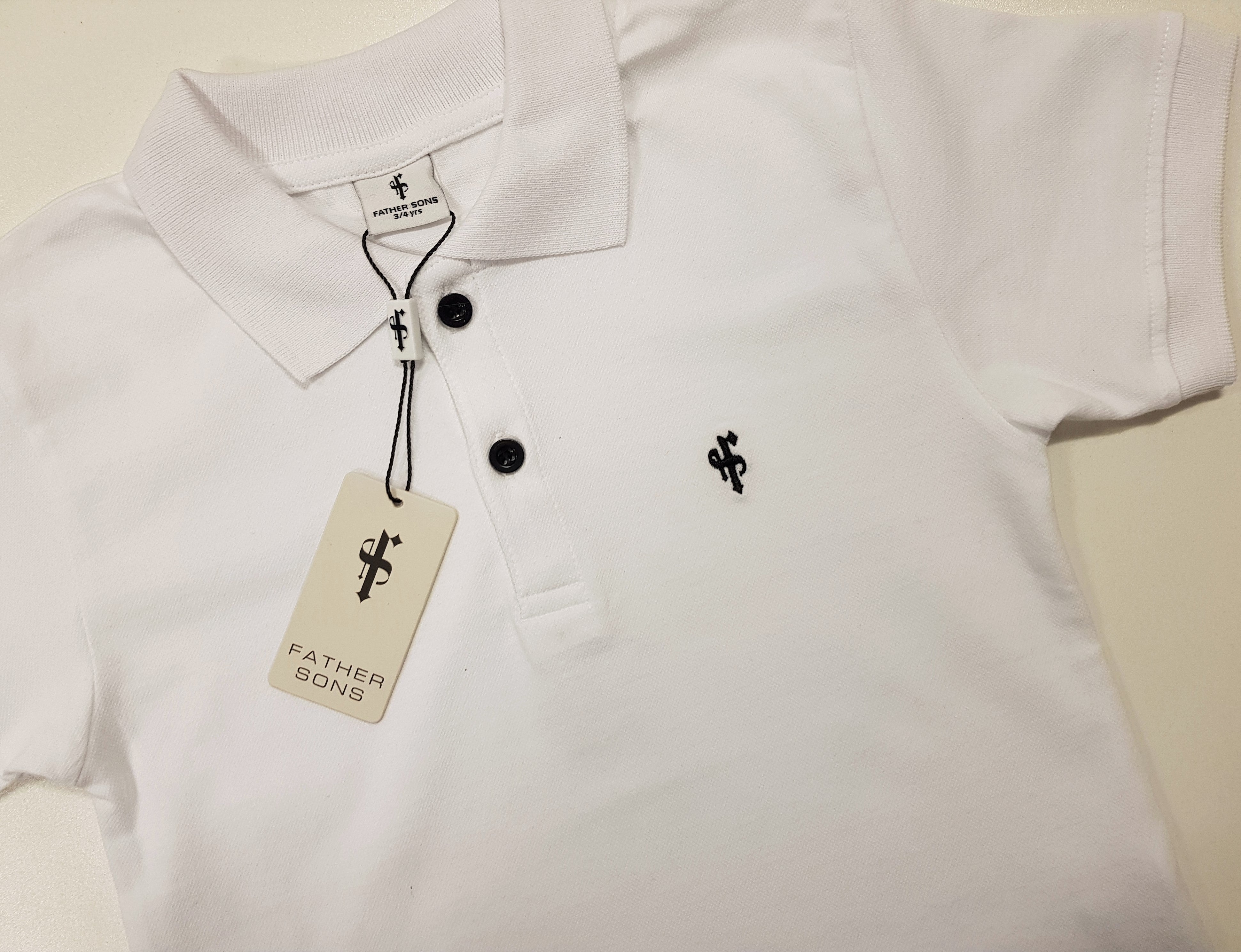 Boys Classic White Polo Shirt - FSB021 (LAST CHANCE)