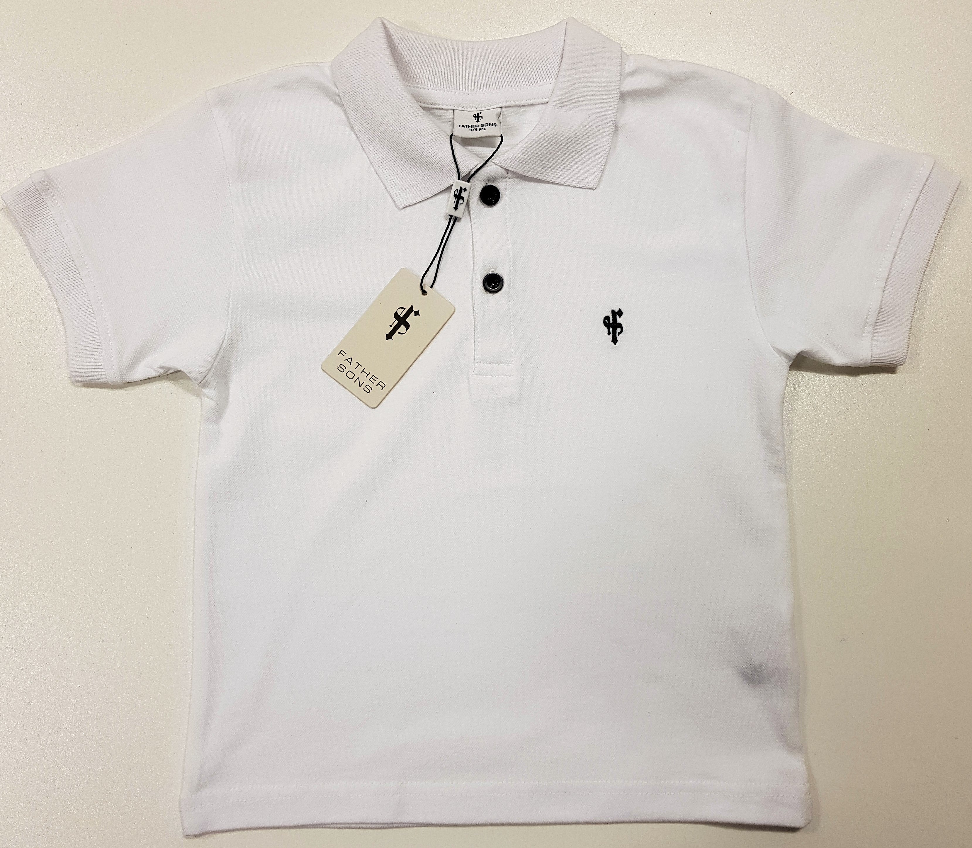 Boys Classic White Polo Shirt - FSB021 (LAST CHANCE)